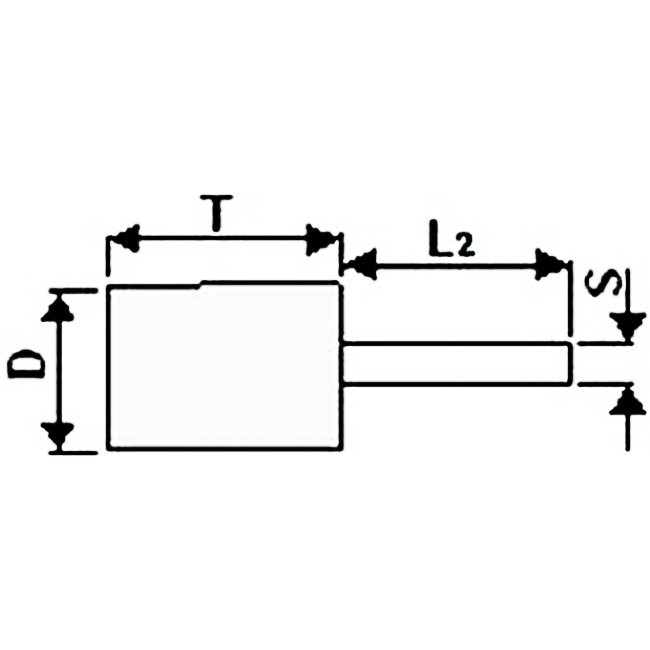 Brousící / Brusné tělísko válcové se stopkou 2 x 6 - 3 mm