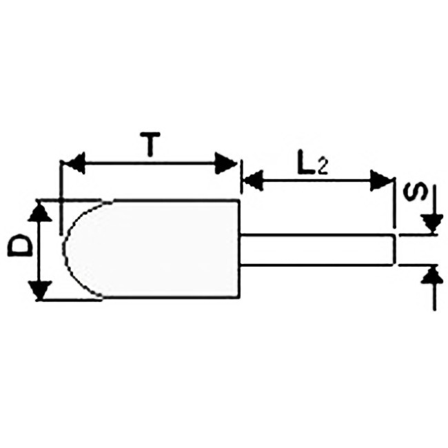 Brousící / Brusné tělísko kuželové zaoblené se stopkou 25 x 32 - 6 mm