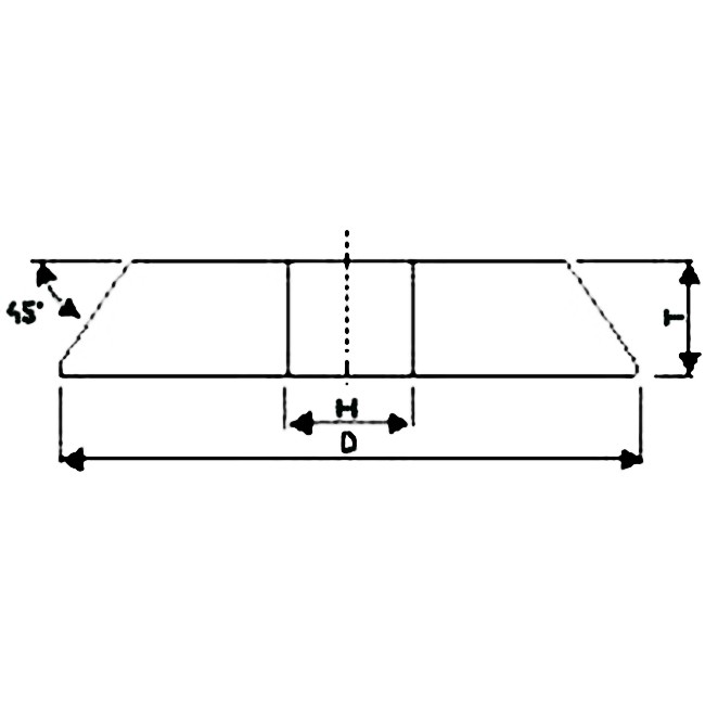 Brousící kotouč zkosený 150 x 4 x 20 mm