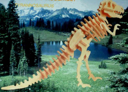 Prostorová 3D dřevěná skládačka - Tyrannosaurus A5x2