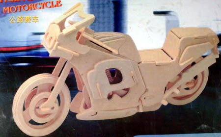 Prostorová 3D dřevěná skládačka - Závodní motorka A4x2
