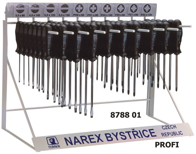 8788 01  NAREX - Stojánek na šroubováky,s osazením Hobby šroub