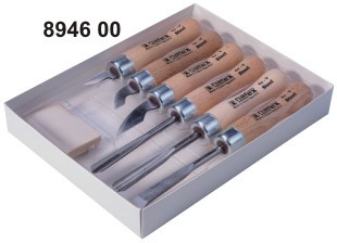 8946 00 - Sada řezbářských dlát s dřevěnou rukojetí