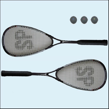 SQUASH SADA 2 raket + 3 x míček   - pro začátečníky