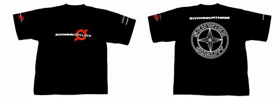 černé tričko s logy Schwinn Cycling
