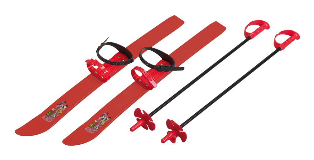 Dětské lyže, vázání, hůlky 66 cm